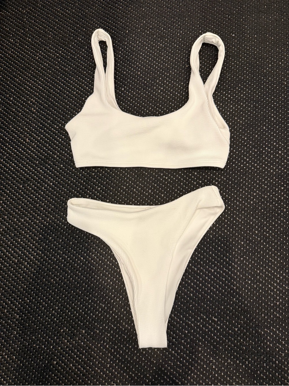 Primark White Ribbed Two-Piece Bikini Set